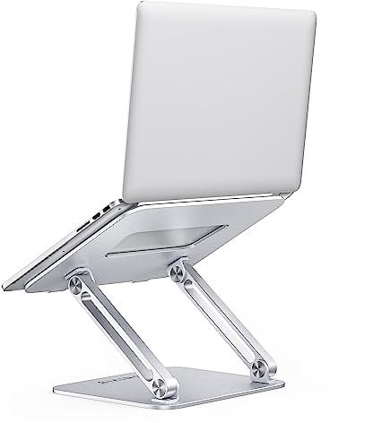 ONIVIB Laptop Computer Stand, Adjustable Tablet Holder Desk, Foldable Wide Compatible(10-17 inches) Computer Lapdesks, for MacBook Pro/Air,Samsung HP Dell HUAWEI MateBook Notebook-(Silver)