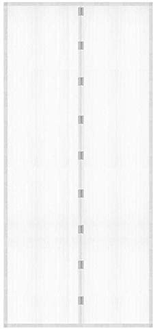 DIVCHI Magnetic Door Curtain Automatic Closing Fly Insect Bug Screen Net Mesh (100x210 cm, White)