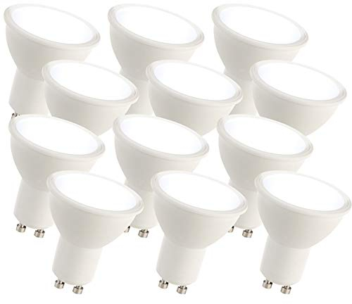 Luminea GU10 Tageslicht: 12er-Set LED-Spots GU10, 7 Watt, 540 lm, 6.500 K, 100°, F (LED-Leuchtmittel kaltweiß, LED tageslichtweiß, Deckenlampe)