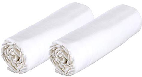 P'tit Basile - Set mit 2 Spannbettlaken, für Babywiege, 50 x 80 cm, Bio-Baumwolle – Weiß – anpassbar für Cosleeping Next2me Kinderkraft Safety 1st etc... – zertifizierte Baumwolle