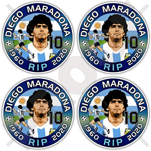 Vinyl-Aufkleber, Motiv: Diego Maradona RIP, 50 mm, 4 Stück