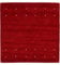 carpetfine Wollteppich Gabbeh Uni Quadratisch Rot 250x250 cm | Moderner Teppich für Wohn- und Schlafzimmer