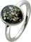 Ch.Abramowicz Bernsteinring Silber 925 moosgrüner Edelstein 17