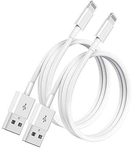 Apple MFi Certified 2m Lightning to USB Cable 2Pack - High Fast Charging for iPhone 12/11/XS MAX/XR/8/7/6s/5S/SE iPad