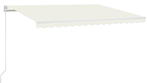 vidaXL Gelenkarmmarkise Einziehbar mit LED Markise Sonnenmarkise Balkonmarkise Sonnenschutz Sichtschutz Fenster Terrasse Garten 400x350cm Creme