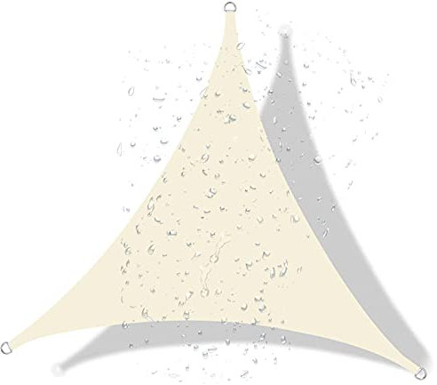 WZDD 5x5x7m Vela Ombreggiante Triangolare, Tenda da Sole a Vela Impermeabile, Tenda Parasole da Esterno, Protezione Raggi UV Vela Tenda Ombreggiante, per Giardino Balcone Esterno