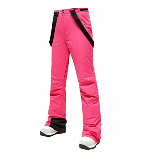 Skihose Damen Winddicht Wasserdicht Warm Slim Fit Schneehose Winter Outdoor Ski Snowboard Hosen Frauen Rosa L