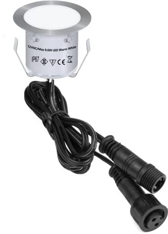 HIBOITEC Focos LED Empotrables para el Suelo φ32mm, Blanco Cálido Foco Empotrable LED Punto de Piso, Foco Suelo Led IP67 Resistente al Agua Suelo para Jardín, Terraza, Escaleras, Piscina