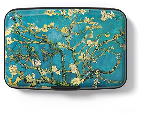 Hsxnam Credit Card Holder Wallet, RFID Blocking Credit Card Case Aluminum Metal Cute Business Card Holder Pocket ID Case for Women Men, Blossom Tree