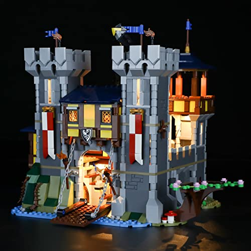 GEAMENT LED Licht-Set Kompatibel mit Lego Mittelalterliche Burg Konstruktionsspielzeug (Medieval Castle) - Beleuchtungsset für Creator 31120 (Modell-Set Nicht enthalten)