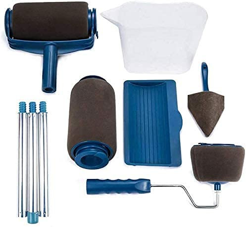 10Pcs/Set Senza Cuciture Rullo per Pittura Pro con Serbatoio Professionale Set Rulli per Vernice antigoccia Trasforma la stanza in pochi minuti