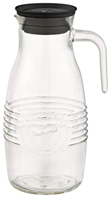 APS Jarra de cristal OLD Fashioned de 12 cm de diámetro, 26 cm de alto, 1,8 litros de vidrio, polipropileno, tapa de silicona con colador colector