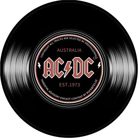 ZZBD Runder Teppich Wohnzimmer Retro Schwarz Vinyl Schallplatten Teppiche Moderne Wohndekoration Großer Teppich Weiche Flauschige rutschfeste waschbare Fußmatte für Schlafzimmer (B, 100cm)