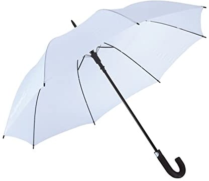 Preiswert & Gut Stockschirm – stabiler Metallstock mit Metallspeichen & 190T-Polyester-Bespannung – wasserabweisender Rundhakengriff aus Moosgummi – langlebiger Regenschirm – Ø119 cm (Weiß)