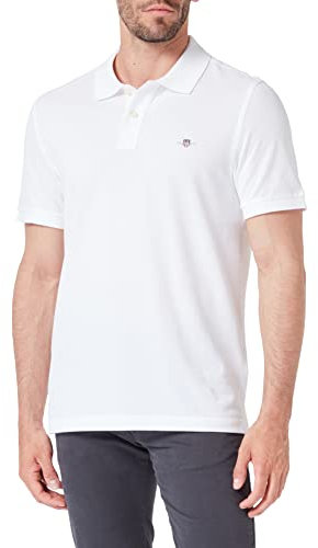 Gant Herren REG Shield SS Pique Polo Polohemd, White, 5XL