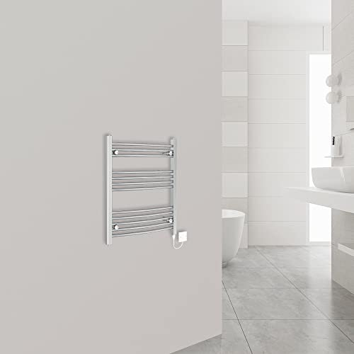 Warmehaus 100w Electric Heated Warming Towel Rail Bathroom Radiator Chrome 750x600mm