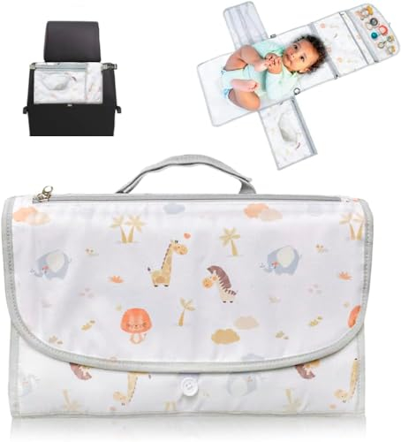Matelas à langer bébé portable rembourré XL - Matelas à langer pliable imperméable à l'eau - Matelas à langer amovible comme trousse de toilette pour bébé idéal comme cadeau original pour les