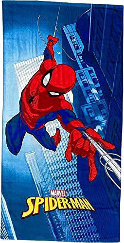 Arlis Drap de Plage Spiderman ou Serviette de Bain Spider-Man Marvel 70 X 140 Cm en Coton (Serviette Spiderman - 1)