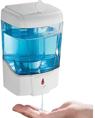 Virsus Dispenser Sapone AUTOMATICO da parete, capacità 600ml, misura 11x10x16,5 cm, dosatore elettrico con sensore infrarossi per sapone e gel liquido, per bagno, cucina, ristoranti, hotel -137
