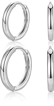 MASOP Ohrringe Silber Set,Creolen Silber 925 Stecker 10/12mm Damen Frauen Mädchen Herren
