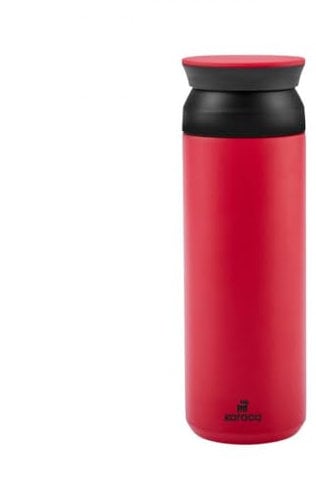 Karaca Bonibon Stainless Steel Flask, 500ml, Thermos, Steel Water Bottle and Coffee, Hot&Cold Metal Water Bottle, Insulated Coffee Flask, Vacuum Insulated, Red Black