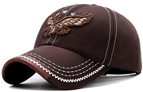 Enwokran Baseball Cap Herren, Unisex Retro Einstellbare Freizeit Mütze Stickerei Trucker Hut Verstellbare Sport Basecap (Braun)