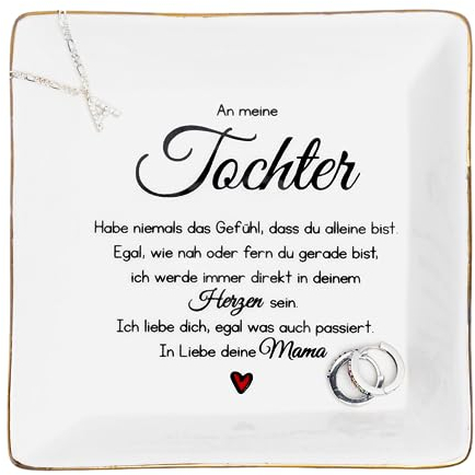 Darlena Dekoschale | Mutter Tochter Geschenk, Geburtstagsgeschenk | Schmuckschale, Schmucktablett Mit Spruch | Geschenke Von Mama Zum Geburtstag Oder Weihnachten