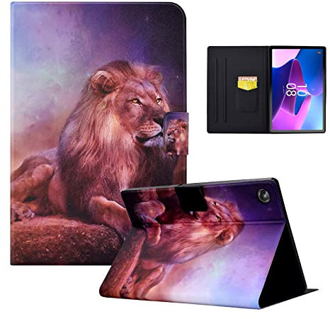 CXTCASE Funda para Lenovo Tab M10 (3rd Gen) 10.1 2022,Tablet Cárcasa Cuero PU Magnetica para Lenovo Tab M10 3rd Gen,Rey Leon