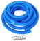 POOL Total Poolschlauch Ø 32mm x 10,50m inkl. 5X Edelstahlschellen - Geeignet für Poolheizung Bodensauger Pumpen Filteranlagen Skimmer Einströmdüse - blau teilbar formstabil variabel einsetzbar