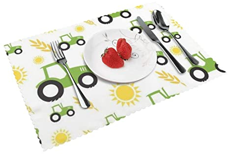 Traktor Landwirtschaft Platzsets Set von 4 Home Dining Gifts rutschfeste Tischsets hitzebeständig Tischsets 45 x 30 cm