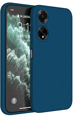 Topme Cover per OPPO A98 5G (6.7 Inches) Custodia Case, Protezione Della Pelle Della Custodia in Silicone Tpu - Blu zaffiro