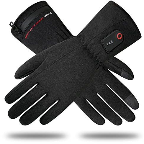Heated Gloves Liners, Electric Heating Gloves Rechargeable Battery Hand Warmer Thin Gloves For Winter fishing Riding Skiing Cycling (Small)