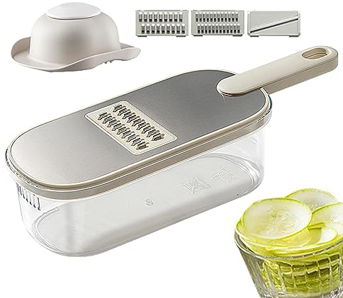 Hailerio Gemüseschneider | Gemüsehobel Edelstahl | Gemüse Schneider | Gemüseschneider Manuell | Würfelschneider Mit 6 Austauschbare Klingen Für Hobeln Von Gemüse, Karotte, Kartoffel, Knoblauch