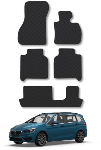 BMW 2 Series Gran Tourer [F46] (2015-2021) Rubber Car Mats Compatible with Accessories Tailored Fit Heavy-Duty Floor Mats Set Accessory Waterproof Durable Custom Fit Water Resistant Easy-Clean 3mm