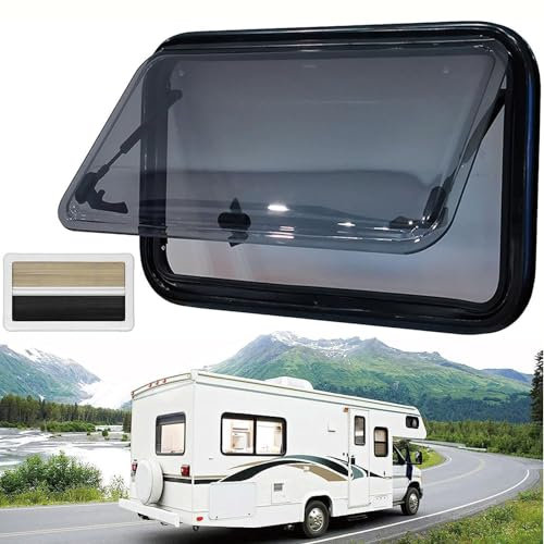 DaMga Finestre per Camper, Finestre per Roulotte, Finestre a Battente, Finestre per Roulotte con Oscuranti E Zanzariere Integrati, per Roulotte E Camper,600 * 600mm