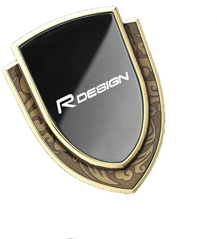 DYOG Emblem-Aufkleber für Volvo R Design, 3D Metall Sticker, ABS Material, Heck Logo, Auto Zubehör