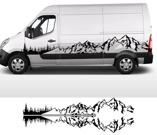 Van Türseitenaufkleber, für R=enault Master, für Nissan NV400, für Opel Movano Auto Camper Grafik Bergaufkleber Autotuning Zubehör