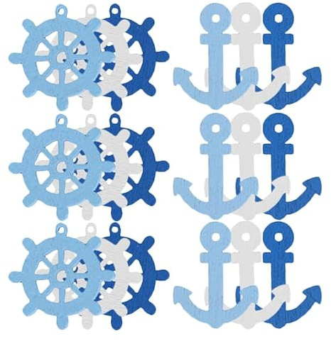 DIYEAH 100pcs Wooden Anchor Pendants for Scrapbooking and Home Decor for Nautical Crafts and DIY Projects