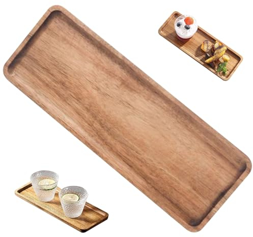 Planches de Service en Bois, Plateau de Fromage de 11x4 Pouces, Planche à charcuterie Rectangle, Plateau de Service Lisse Naturel pour Les Fruits, lesert, Plateau de Fromage à légumes