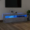 TJROO Armadio con Luci LED Grigio Cemento 120x35x40cm Legno Multistrato Mobile Salone Consolle TV Mobile Televisore Vetrina