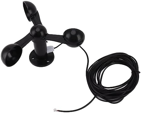 Digitales Anemometer, tragbares Windgeschwindigkeitsmessgerät, Anemometer-Sensor, Windgeschwindigkeitsbecher mit 8 m wasserdichtem Kabel, 4 cm Montageloch, störungsfrei, 3 Becher,