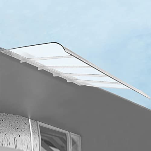 Türvordach, Außenmarkise, Regenschutz mit transparenter Polycarbonatplatte, Fenster-Gartenvordach für Vorder-/Hintertür, Veranda-Markise, UV-Schutz, mit Hardware, Größe 48 (40 x 190 cm)