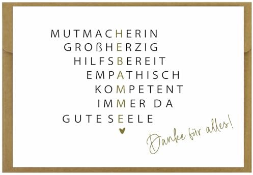 CL&MH Postkarte Hebamme - Danke für alles! | Postkarte mit Goldfolie | Dankeschön Hebamme | Abschiedsgeschenk Hebamme | Danke Geschenk Hebamme