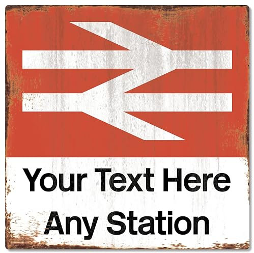 PINKCROW METAL SIGN Railway Station British Rail Metal Sign Man Cave Garage Shed Humour Pub Garden Bar Vintage Custom Personalised various Sayings, sizes and colours