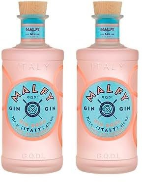 Malfy Gin Rosa - 700 ml - Premium Gin Italiano - Agrumato e intenso - 9 Botaniche con infusione di Pompelmo Rosa della Sicilia - 41% Vol - G.Q.D.I. (Confezione da 2)