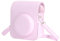 Easy Hood Mini 12 kameratasche, PU Leder Kameratasche Hülle Schutzhülle und Tragbare Tasche für Instax Mini 12 Sofortbildkameras Abdeckung mit Verstellbarem Gurt und Aufbewahrungstasche, Rosa