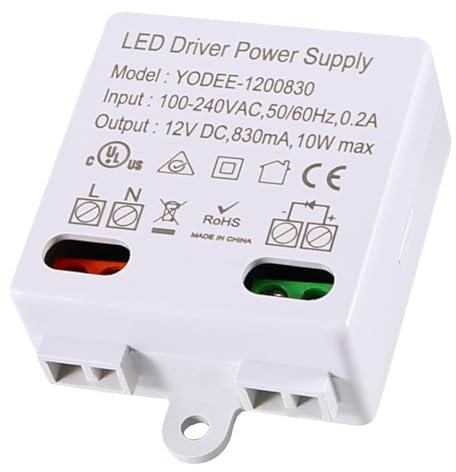 Joycabin LED Trafo LED Transformator 12V/DC, 0-10W Mini Transformer, Power Supply Driver, LED Treiber, Elektronischer Trafo für 12V LED Leuchten und LED Lampen Beleuchtungen