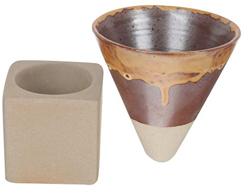 KICHOUSE Kegelförmiger Pour-over-tropfer Aus Japanischem Steingut 200 Ml Mit Keramikfilter Ideal Für Manuelles Aufbrühen