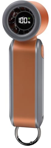 HONEYYEAR Tragbarer Handlüfter – Digitalanzeige, 5-Geschwindigkeiten, 17.400 U/min Hochgeschwindigkeit, kompakt & mit Karabiner – Ideal für Reisen!