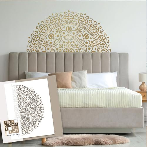 RE-COVERTILES - Stencil per Pittura e Decorazione | Flessibili Lavabili e Riutilizzabili | per Pareti, Pavimenti e Mobili | Decalcomanie | Carta da Parati | Piastrelle | 60x30 cm